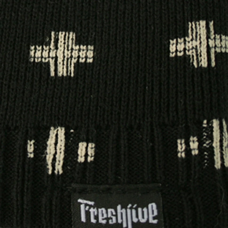 Fresh Jive - Black cross beanie