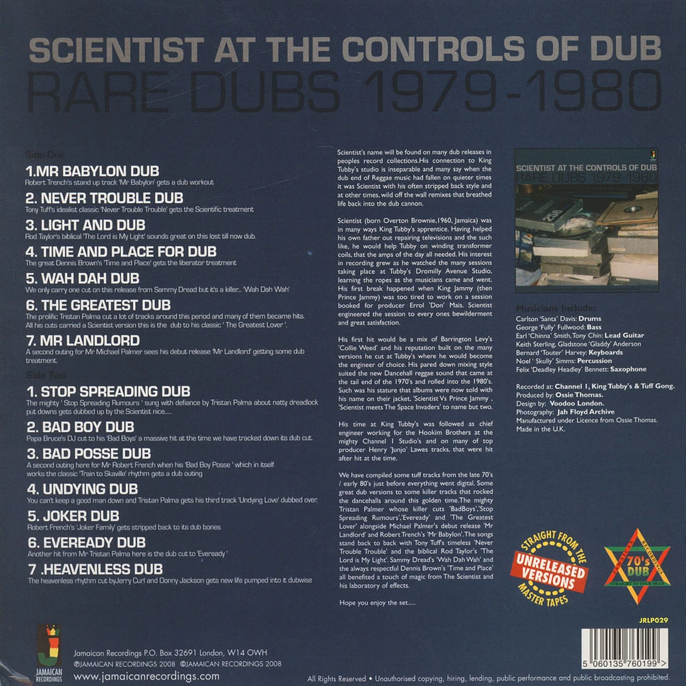 Scientist - At The Controls Of Dub - Rare Dubs 1979-1980