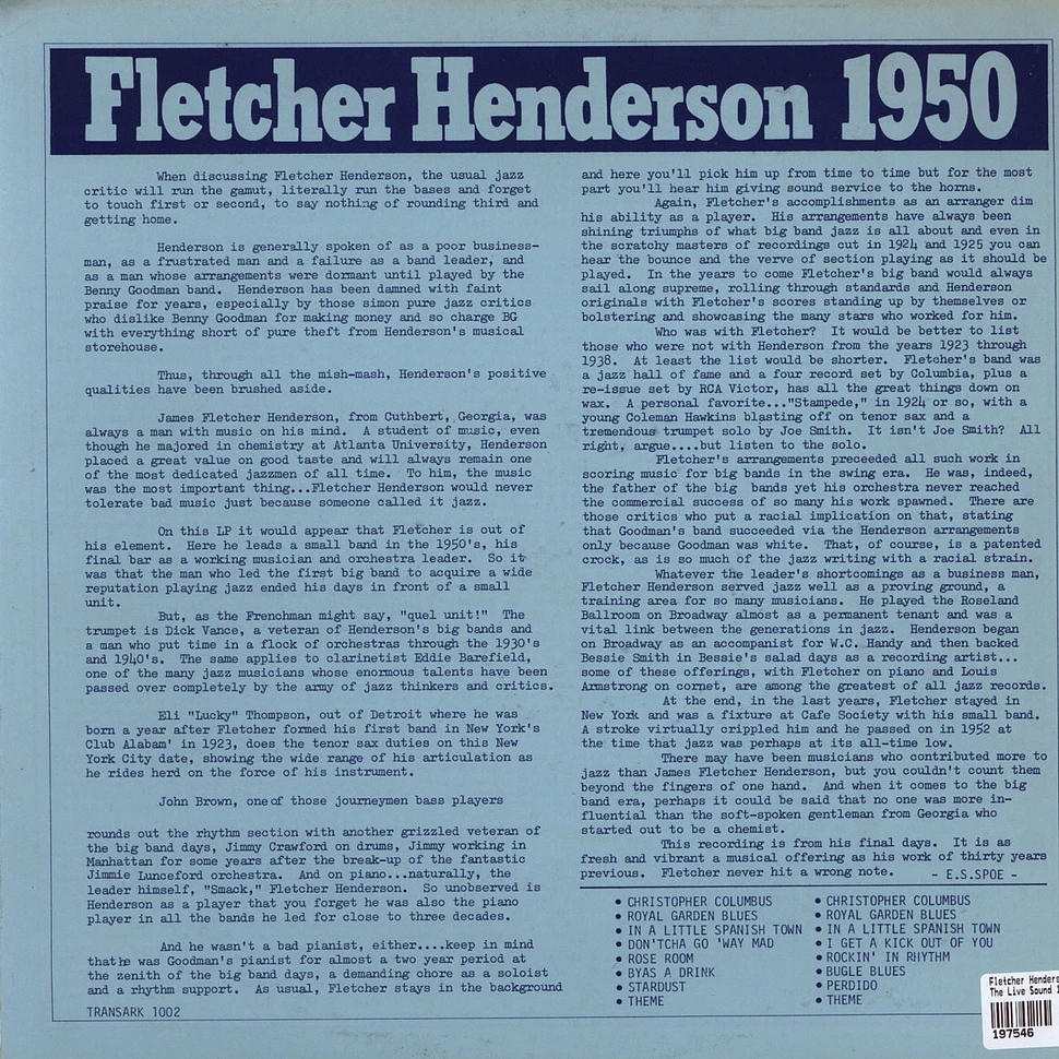 Fletcher Henderson - The Live Sound 1950