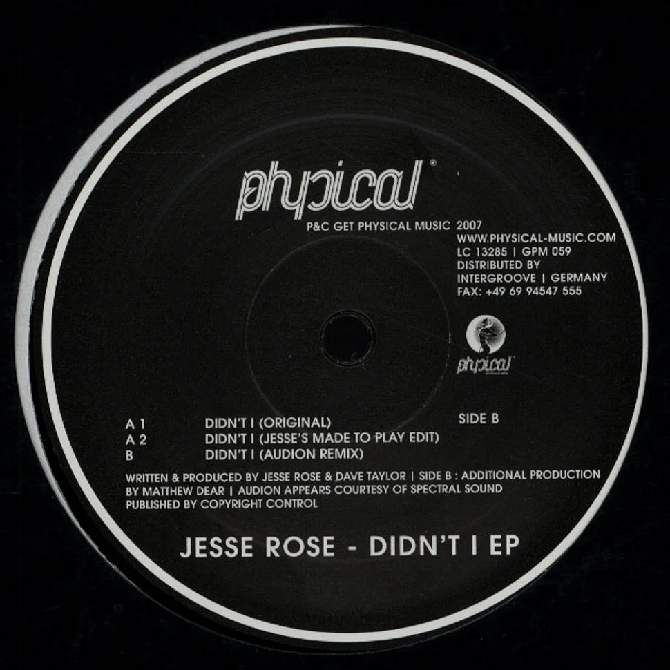 Jesse Rose - Didn't I EP