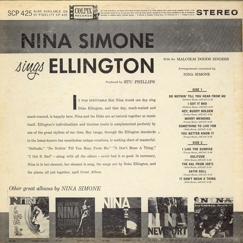 Nina Simone - Nina Simone Sings Duke Ellington