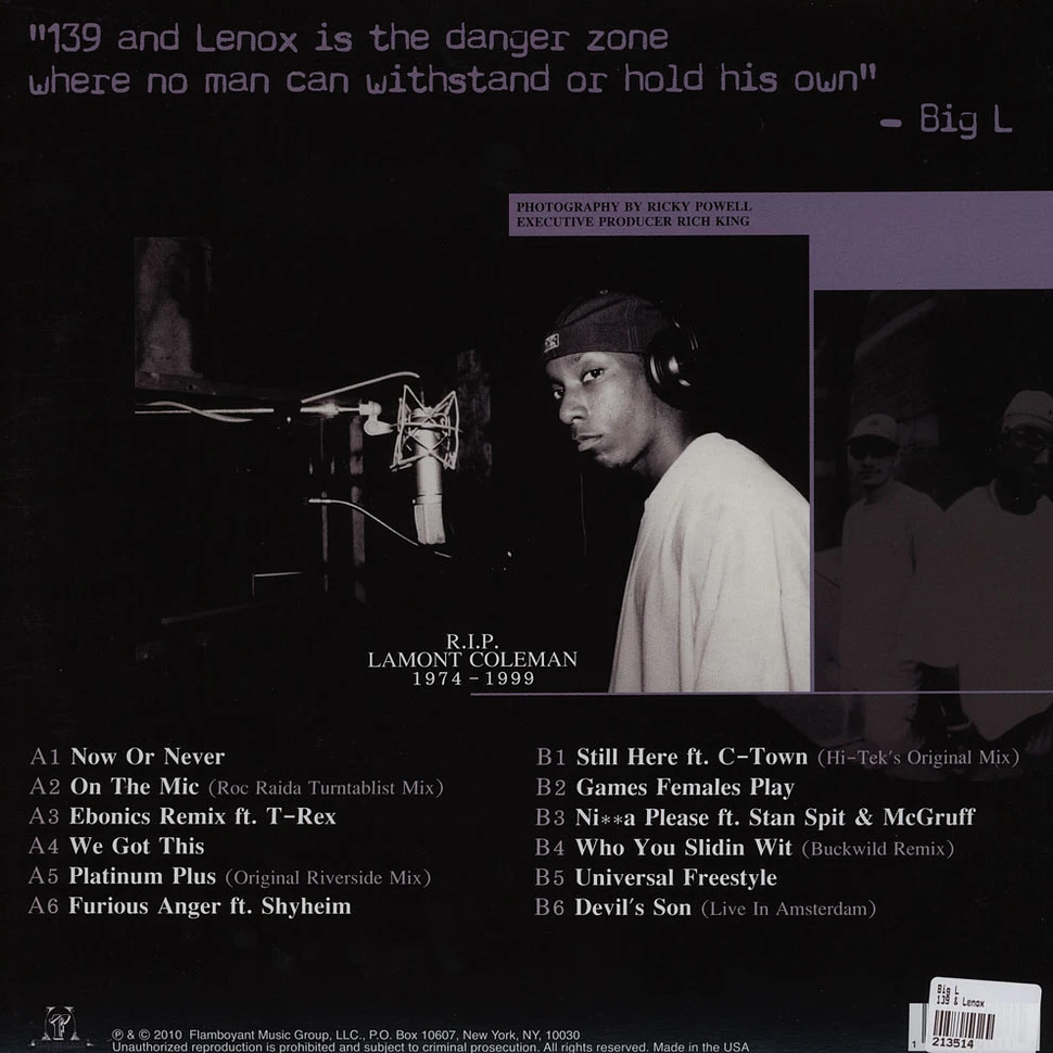 Big L - 139 & Lenox - Vinyl LP - 2010 - US - Original | HHV