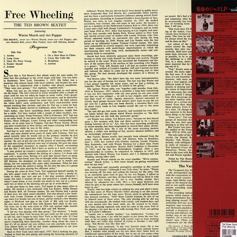 The Ted Brown Sextet - Free Wheeling