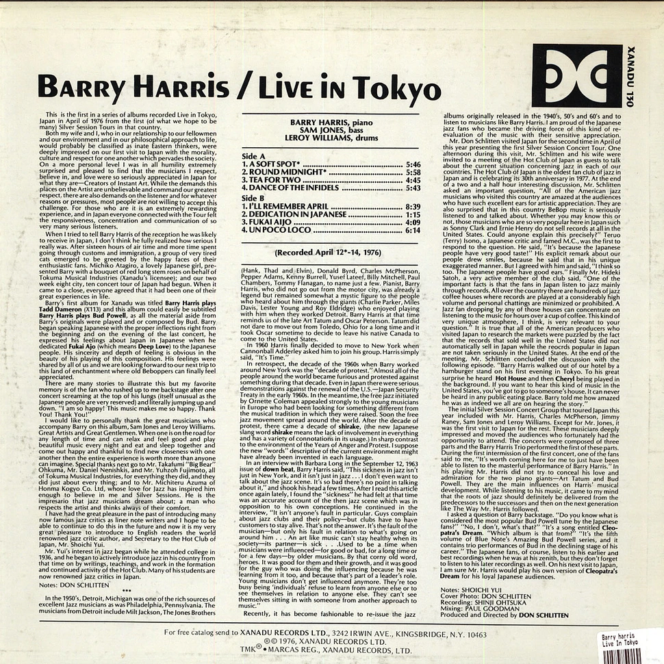 Barry Harris - Live In Tokyo