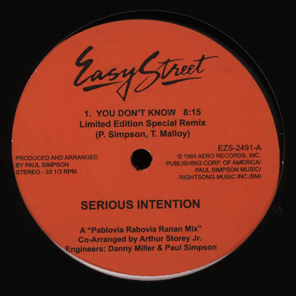 Serious Intention - You Don't Know