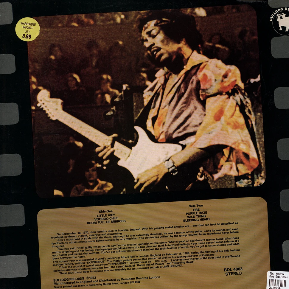 Jimi Hendrix Accompanied By Mitch Mitchell And Noel Redding - More Experience (Volume Two)