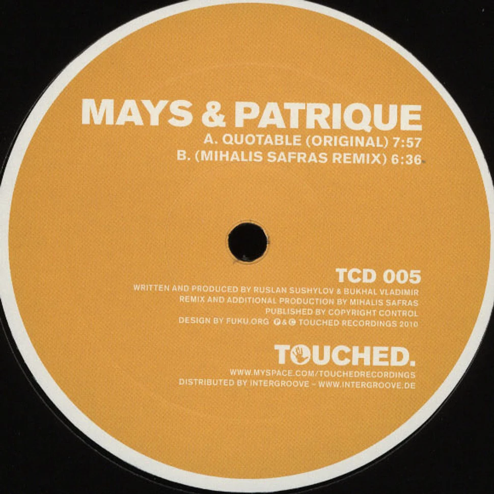 Mays & Patrique - Quotable