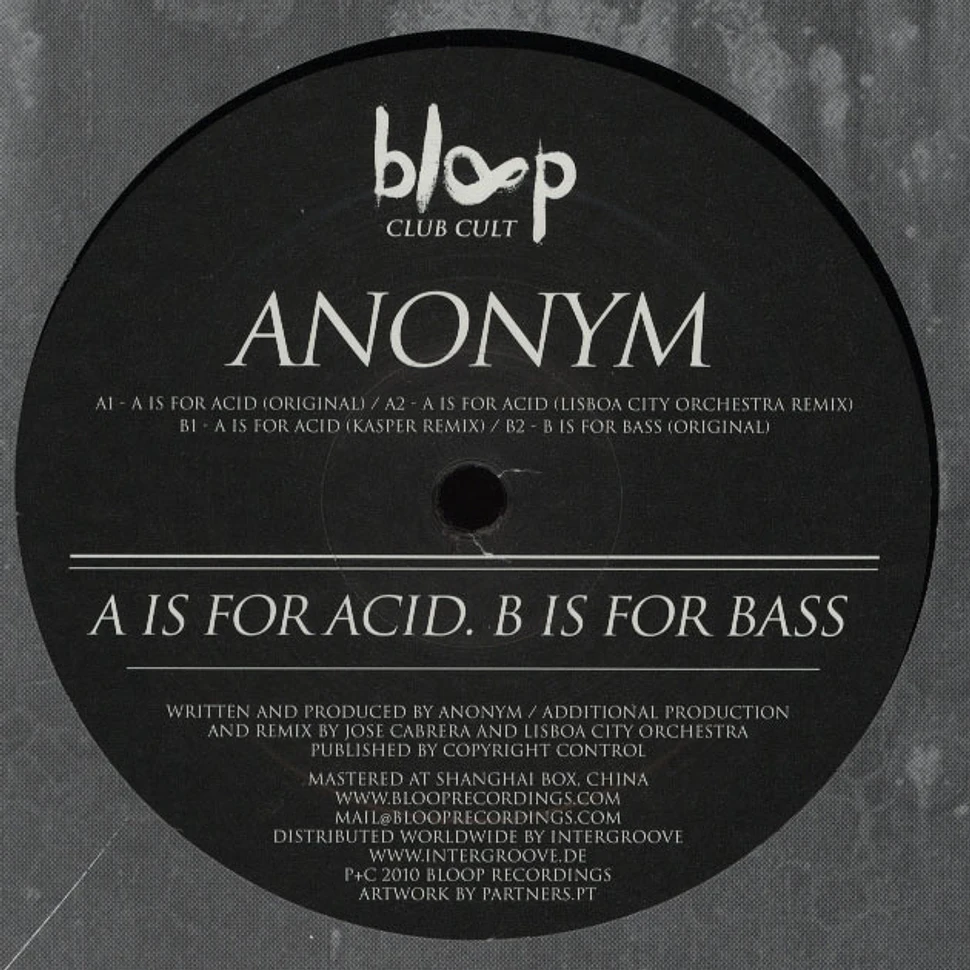Anonym - A Is For Acid B Is For Bass