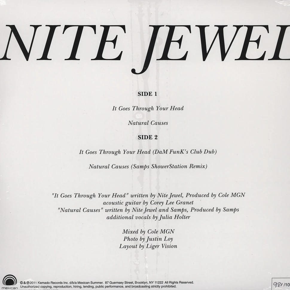 Nite Jewel - It Goes Through Your Head