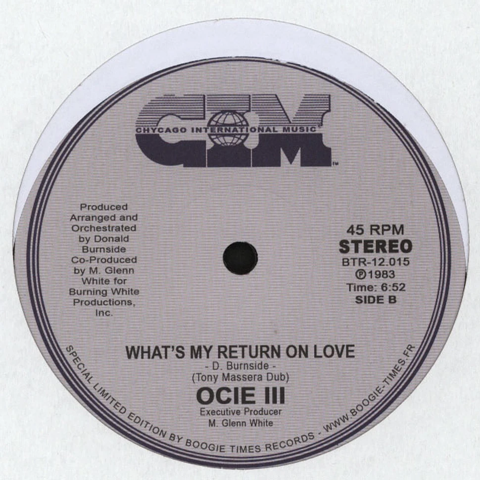 Ocie III - What's My Return On Love