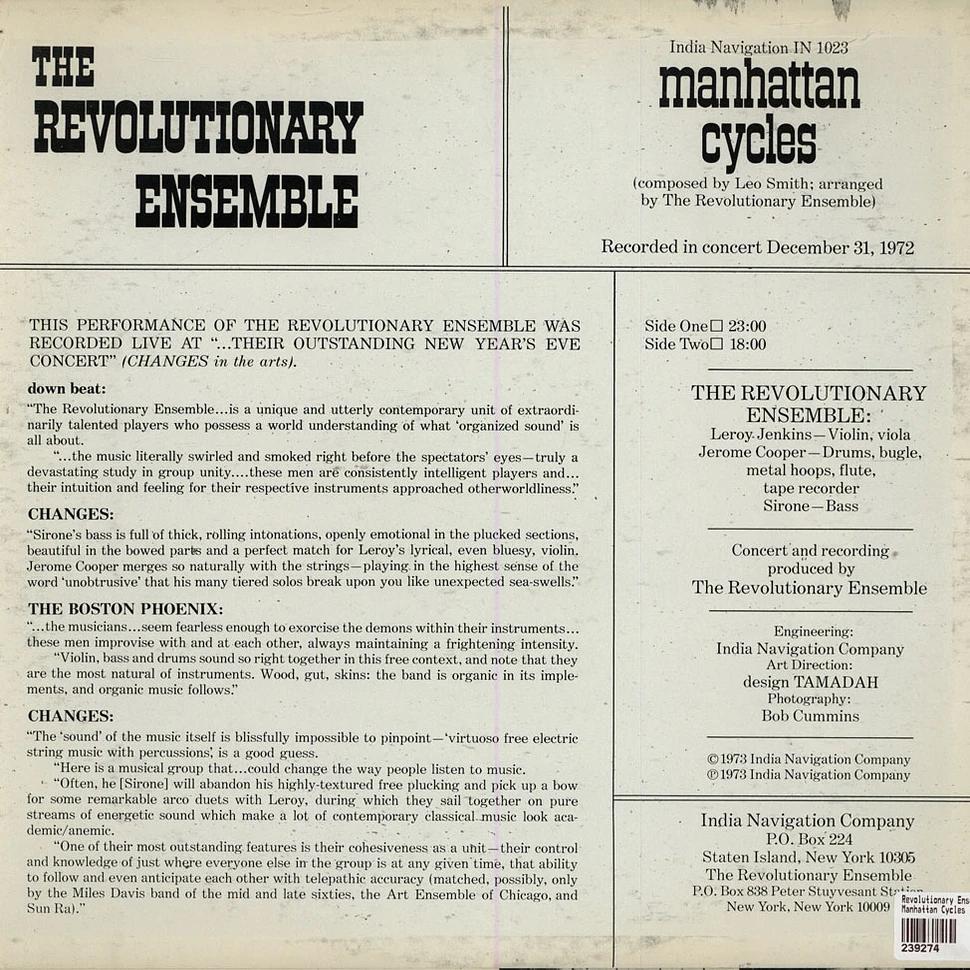 The Revolutionary Ensemble - Manhattan Cycles
