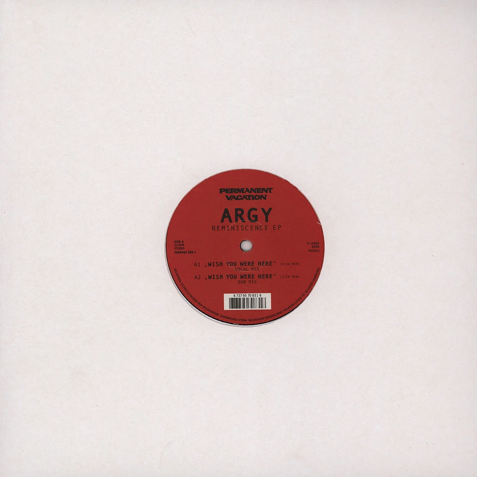 Argy - Reminiscence EP