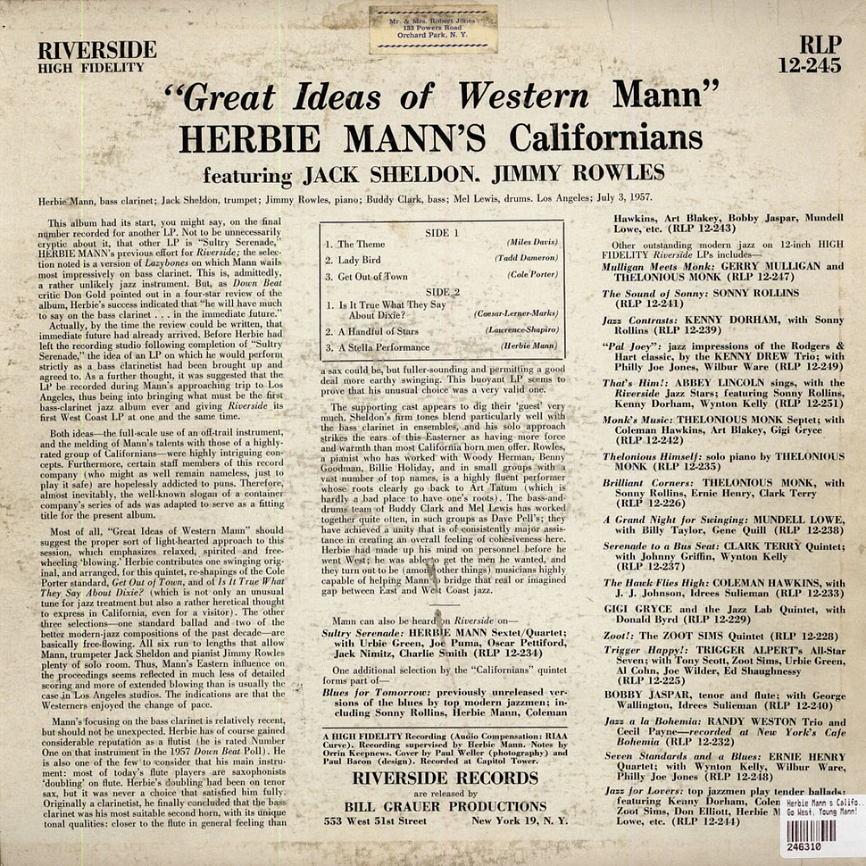 Herbie Mann's Californians - Go West, Young Mann!