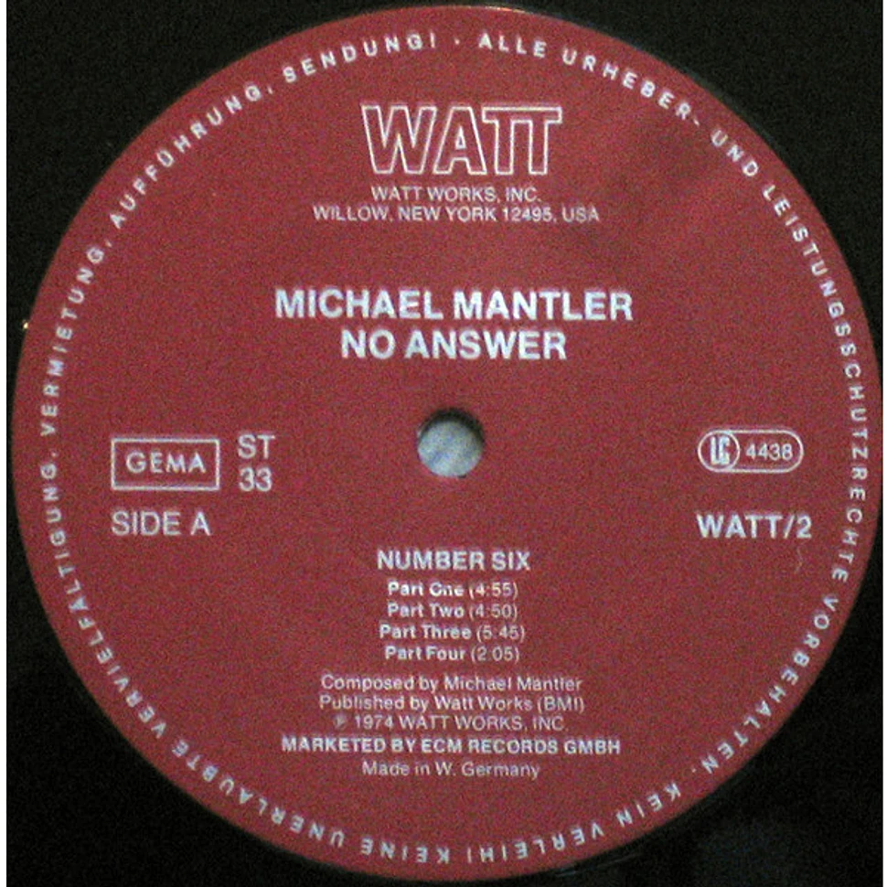 Michael Mantler - No Answer