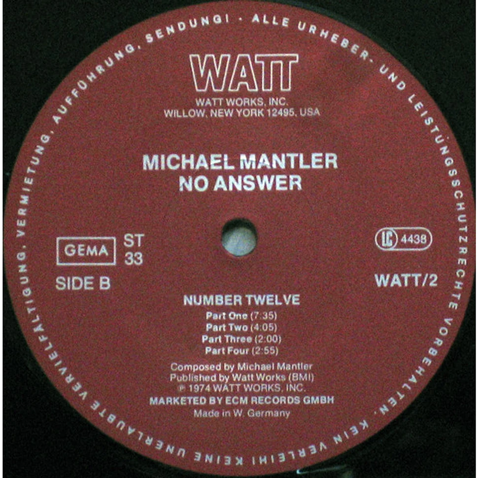 Michael Mantler - No Answer