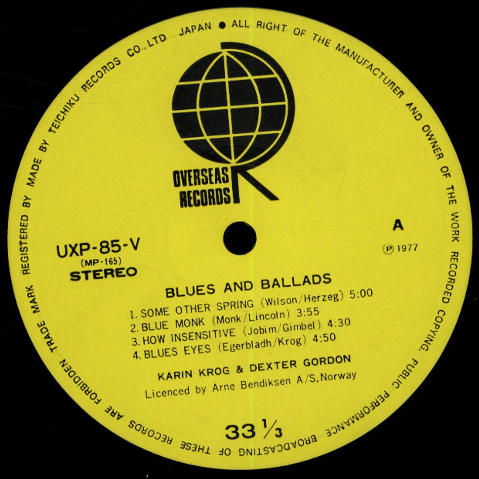 KARIN KROG & DEXTER GORDON／BLUES AND BALLADS (ノルウェー盤)