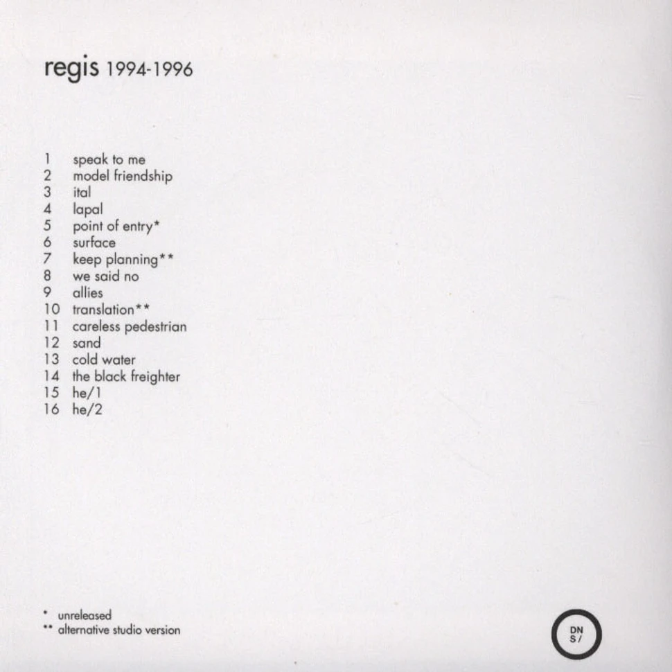 Regis - 1994-1996