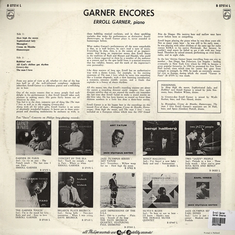 Erroll Garner - Garner Encores