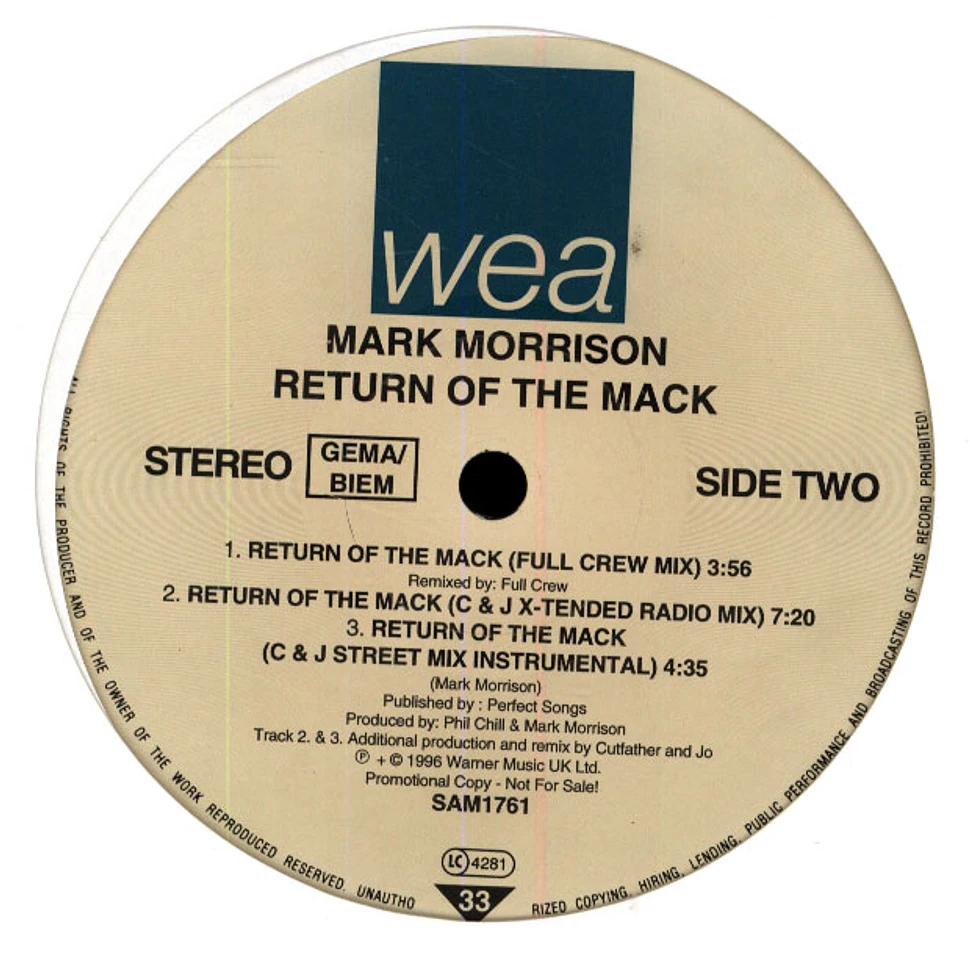 Mark Morrison - Return of the mack remixes