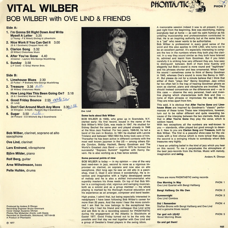 Bob Wilber - Vital Wilber (Bob Wilber And Ove Lind & Friends Play Melodies In Swing)
