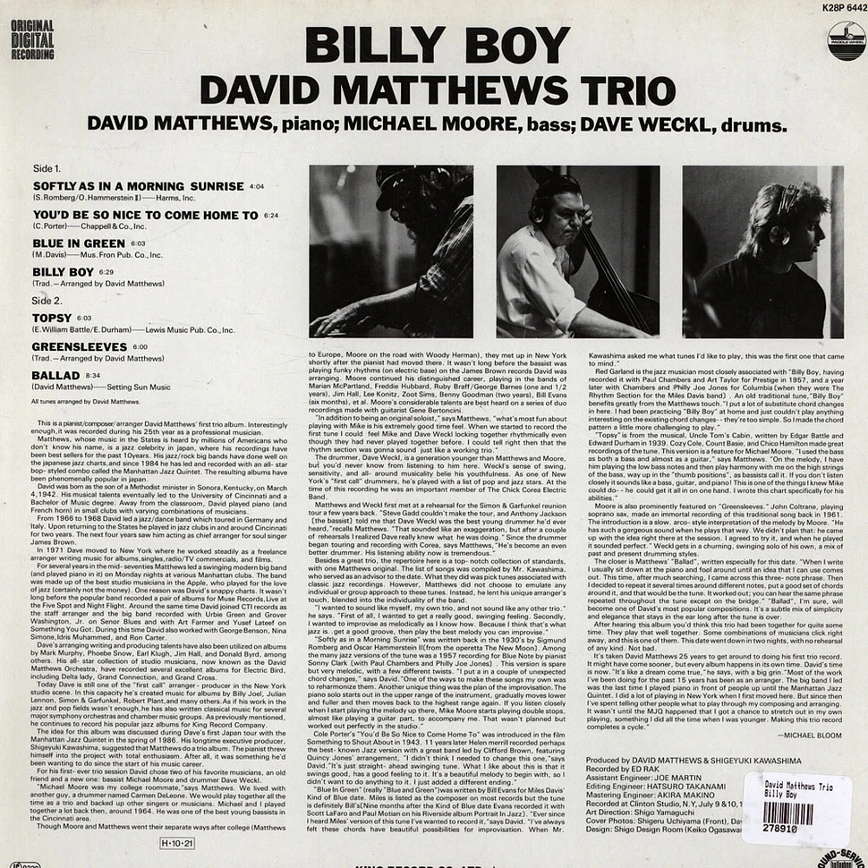 David Matthews Trio - Billy Boy