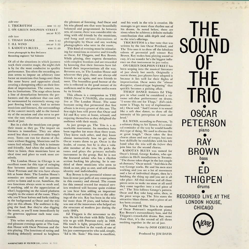 Trio, The (Oscar Peterson, Ray Brown & Ed Thigpen) - The Sound Of The Trio