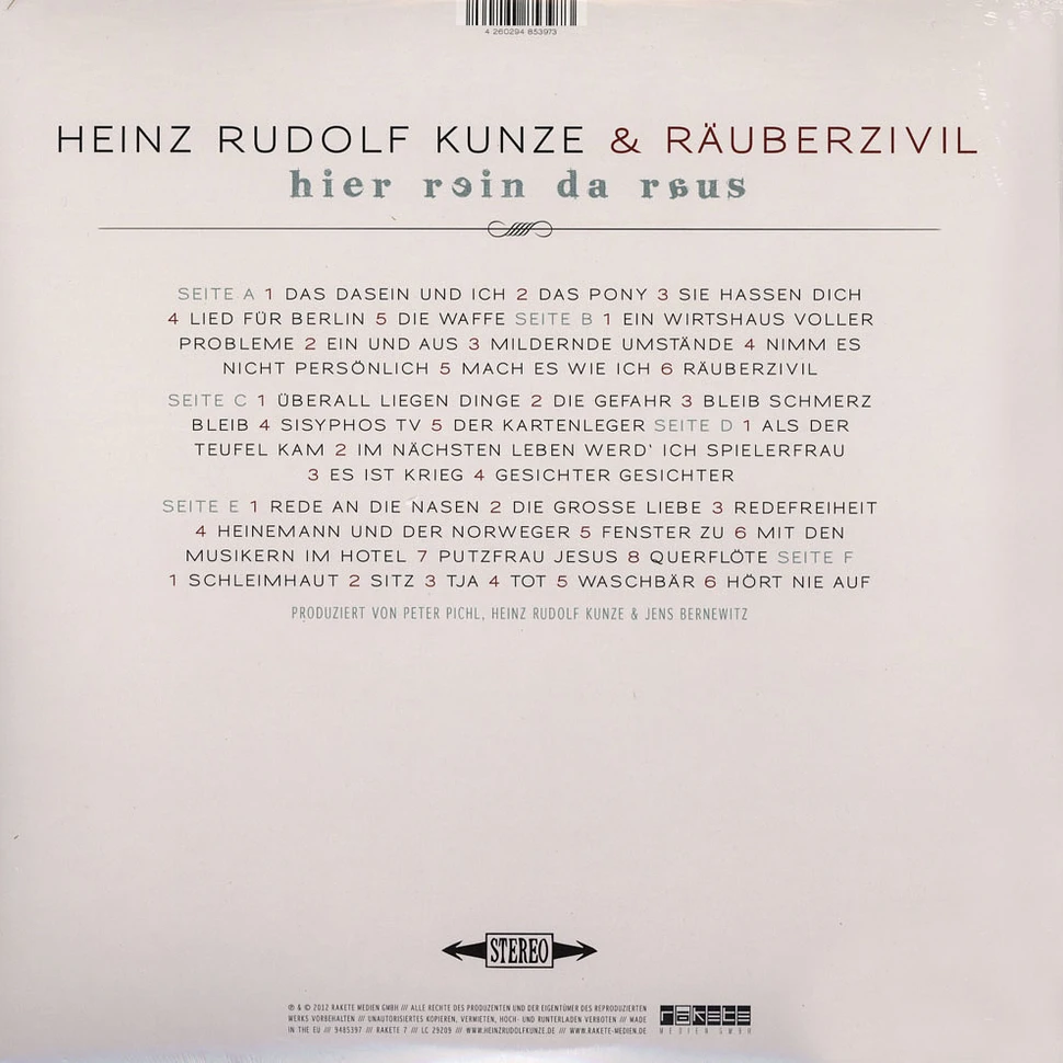 Heinz Rudolf Kunze & Räuberzivil - Hier Rein Da Raus