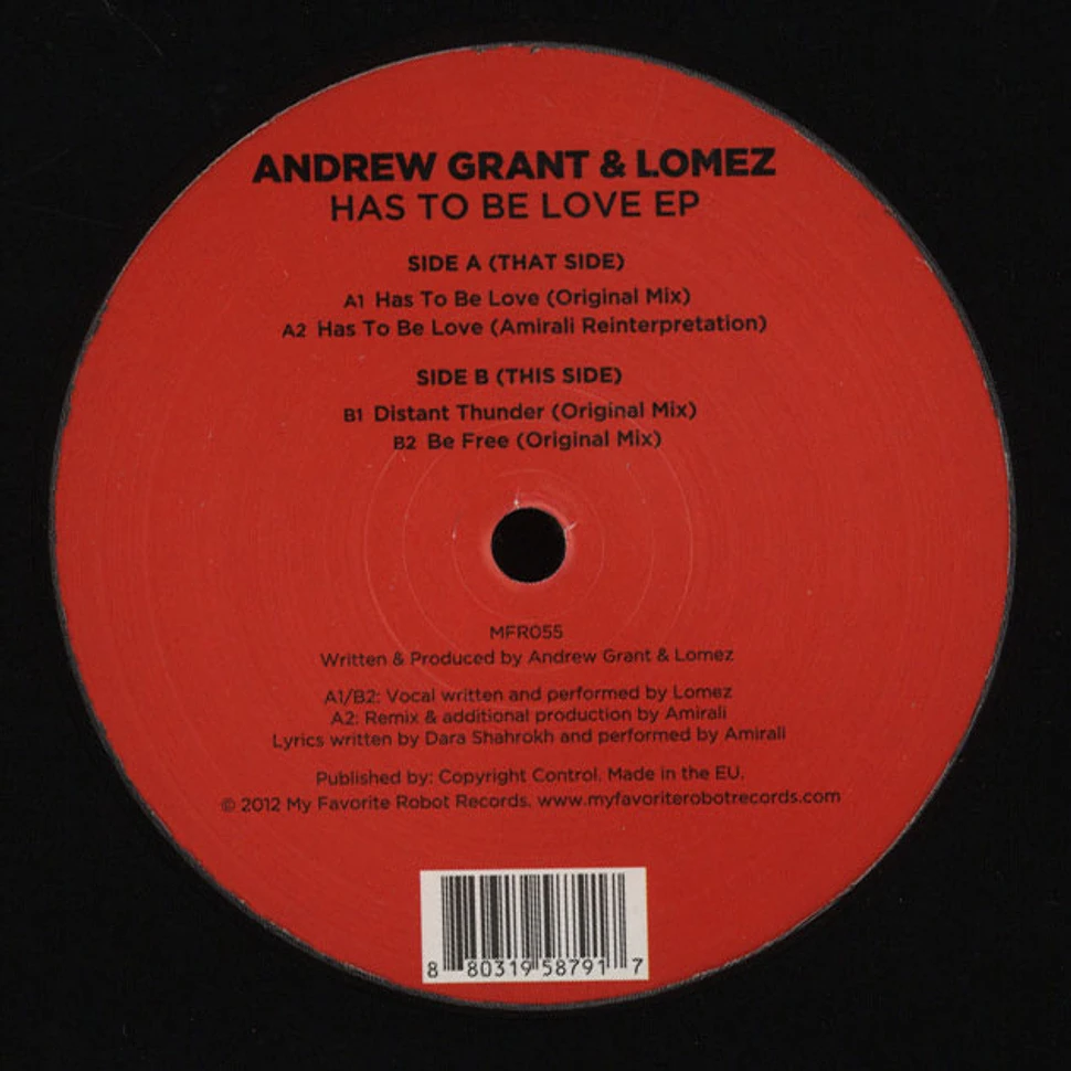Andrew Grant & Lomez - Has To Be Love EP