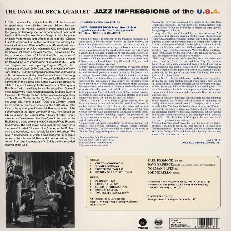 Dave Brubeck - Jazz Impressions Of The Usa