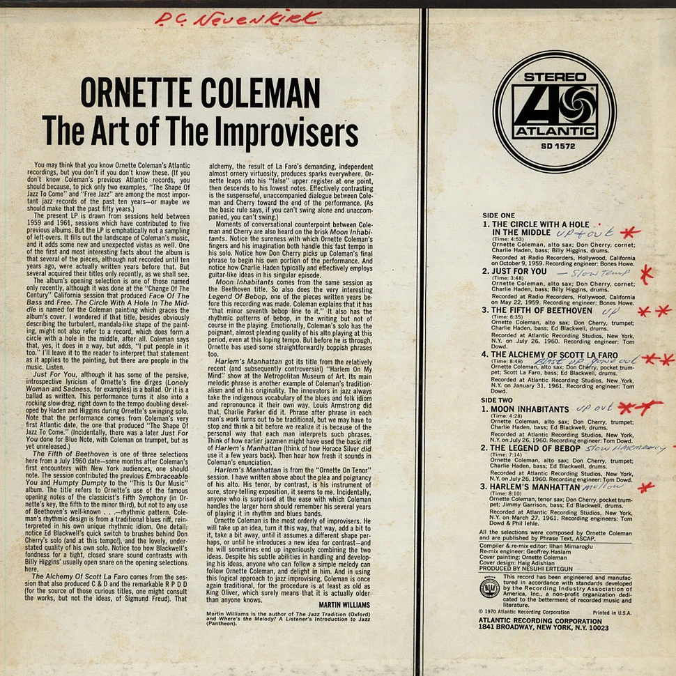 Ornette Coleman - The Art Of The Improvisers
