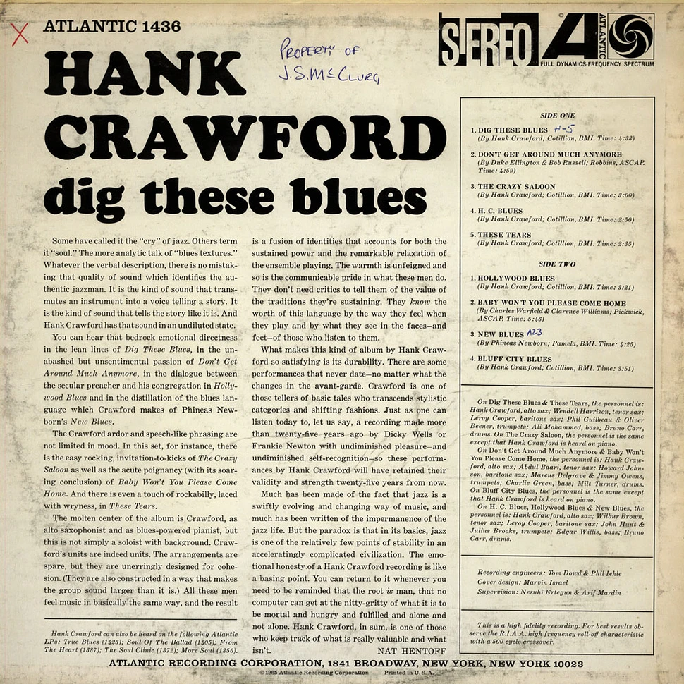 Hank Crawford - Dig These Blues