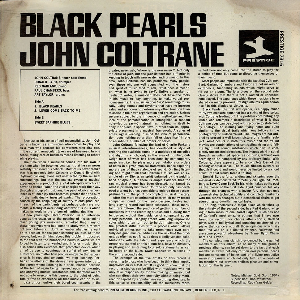 John Coltrane - Black Pearls