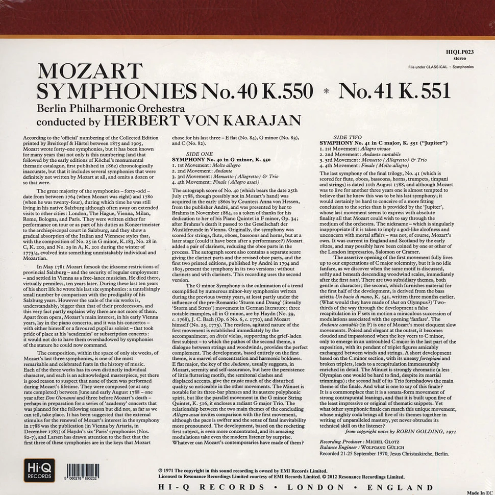 Mozart / Karajan / Berlin Philharmonic Orch - Symphonies