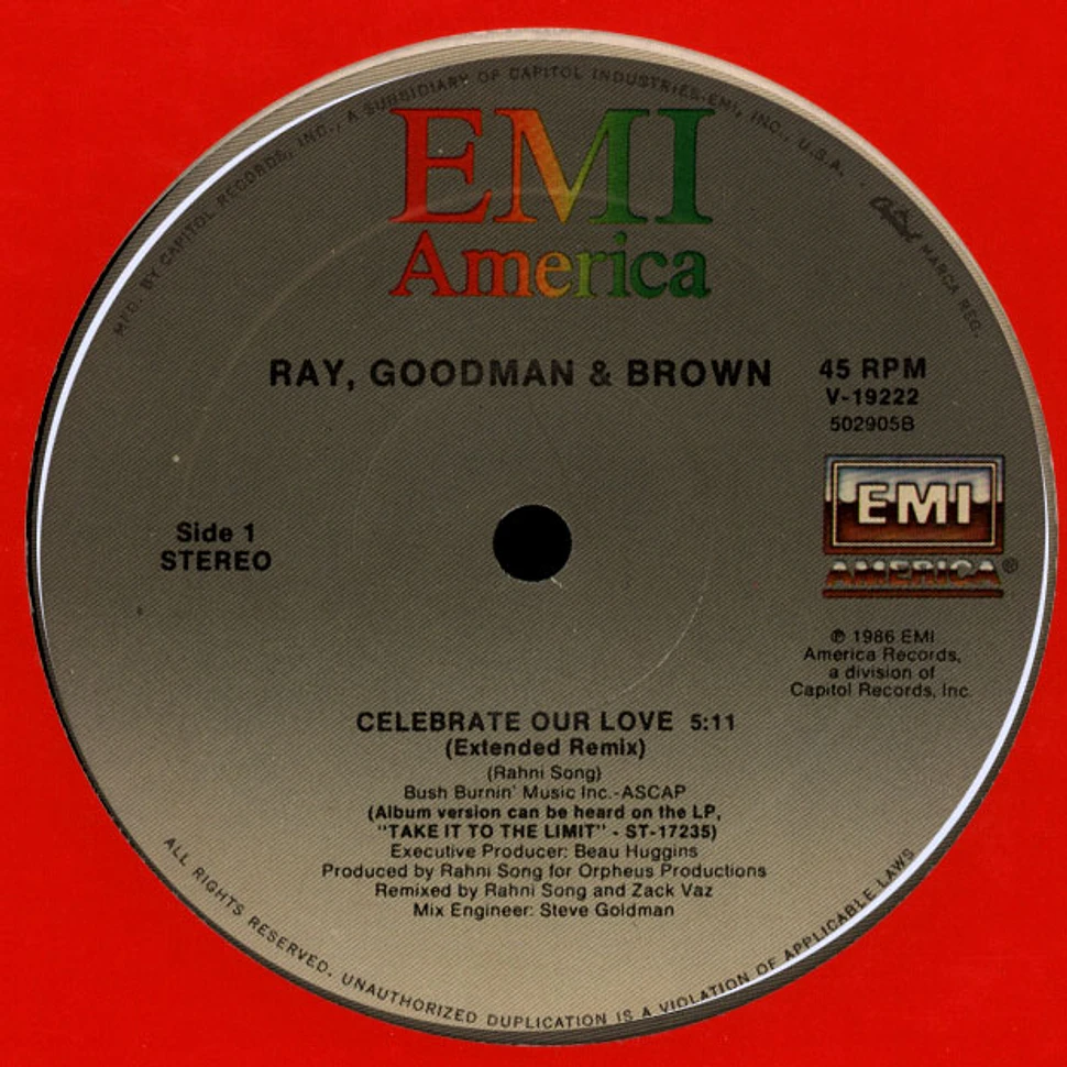 Ray, Goodman & Brown - Celebrate Our Love