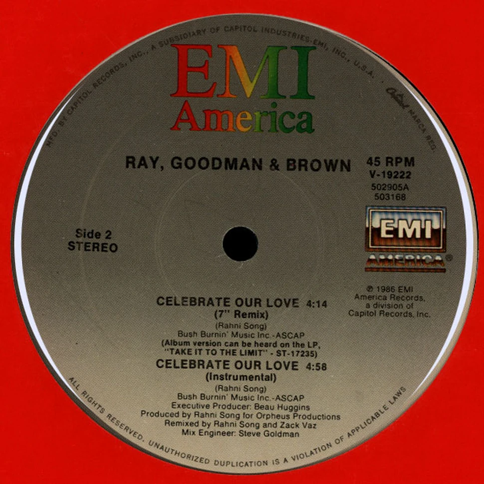 Ray, Goodman & Brown - Celebrate Our Love