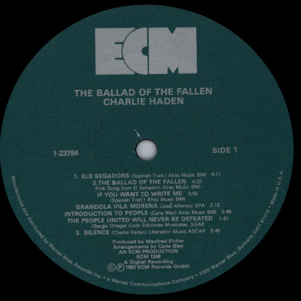 Charlie Haden / Carla Bley - The Ballad Of The Fallen