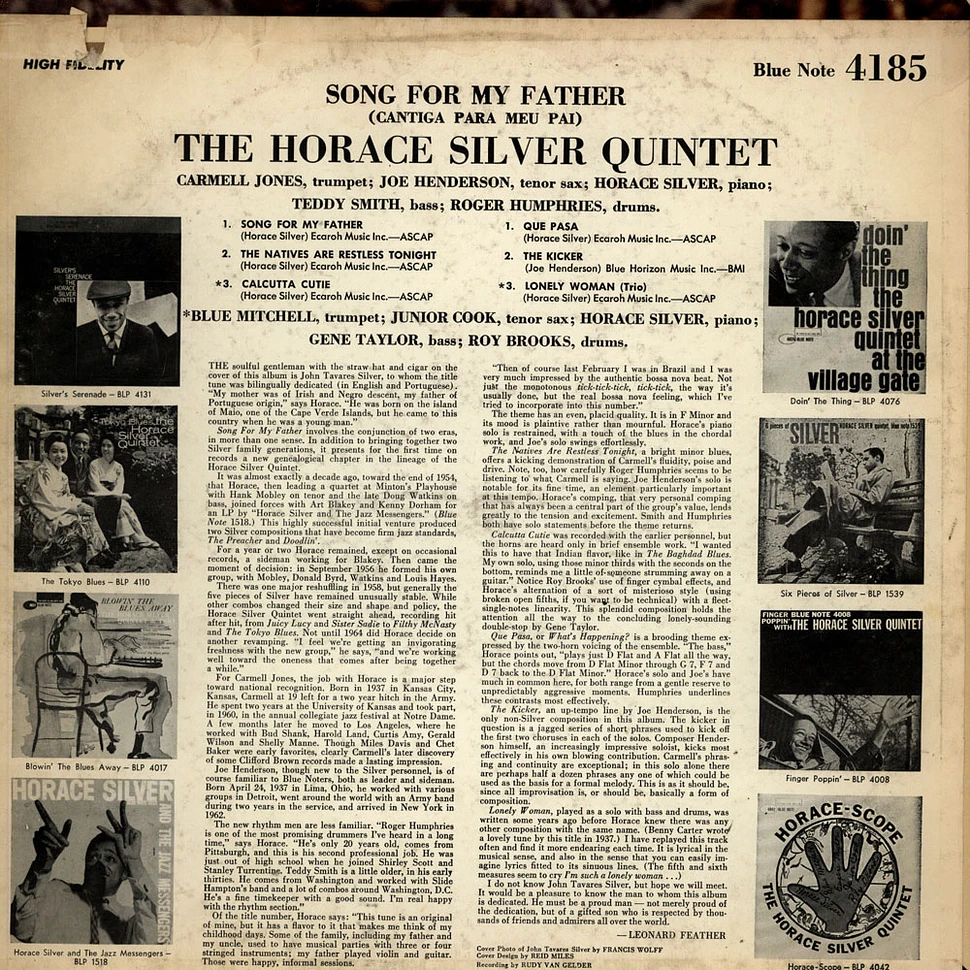 The Horace Silver Quintet - Song For My Father (Cantiga Para Meu Pai)