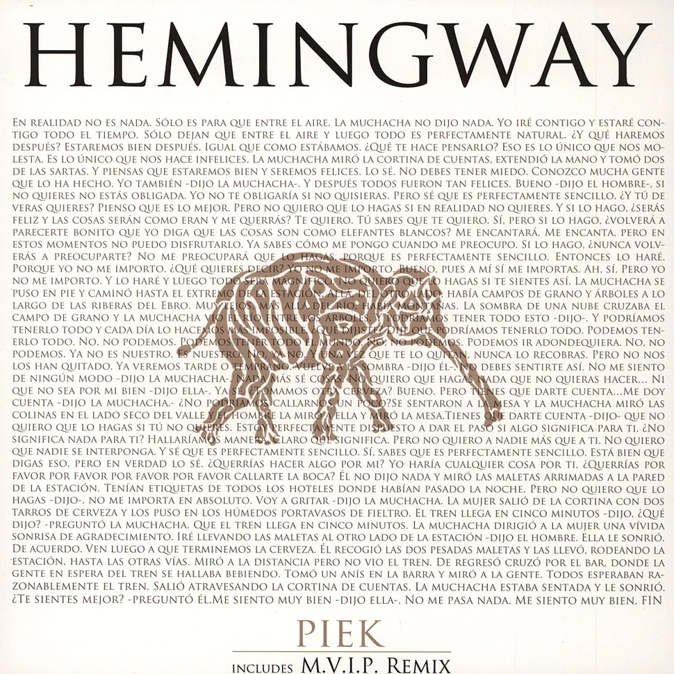 Piek - Hemingway Feat. Samuel Fith & Mianyo