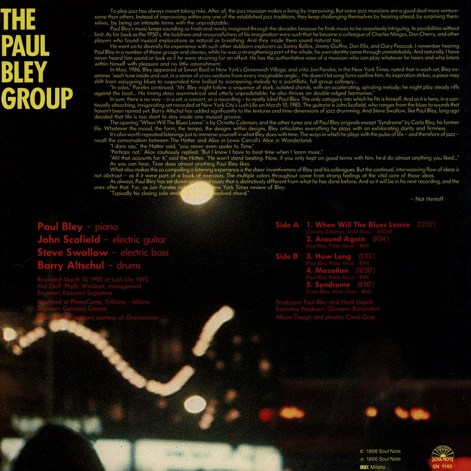 The Paul Bley Group - Hot