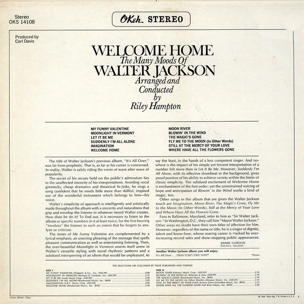 Walter Jackson - Welcome Home: The Many Moods Of Walter Jackson