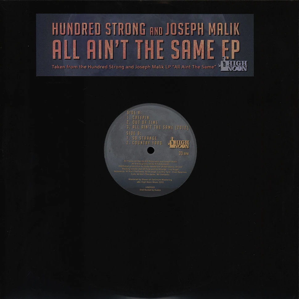 Hundred Strong & Joseph Malik - All Aint The Same EP