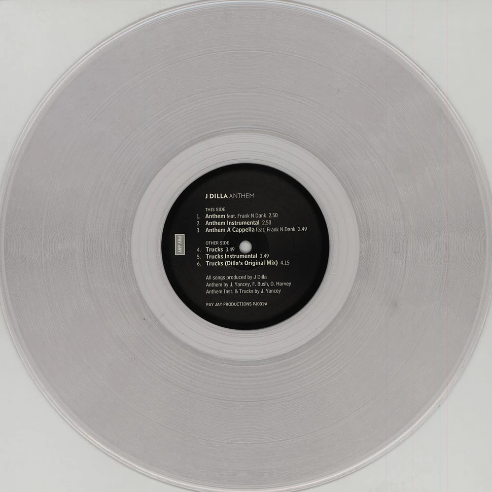 J Dilla - Anthem Feat. Frank N Dank / Trucks Clear Vinyl Edition