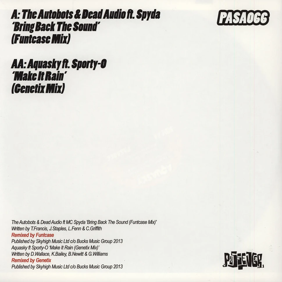 Autobots & Dead Audio / Aquasky - Bring Back The Sound Funtcase Remix / Make It Rain Genetix Rmx