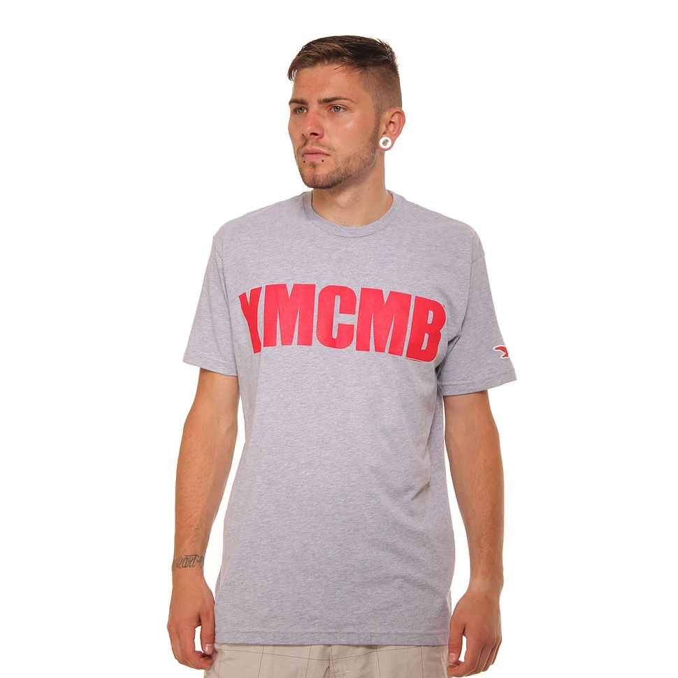 YMCMB - Red Print on Heather T-Shirt