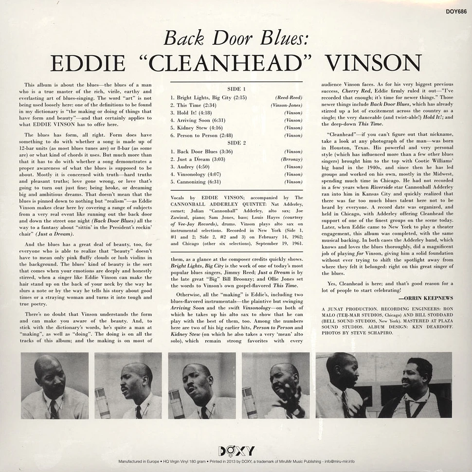 Eddie Cleanhead Vinson - Back Door Blues With The Cannonball Adderley Quintet