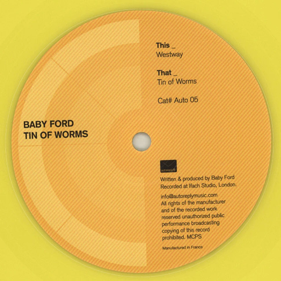 Baby Ford - Tin Of Worms Limited Yellow Vinyl Repress