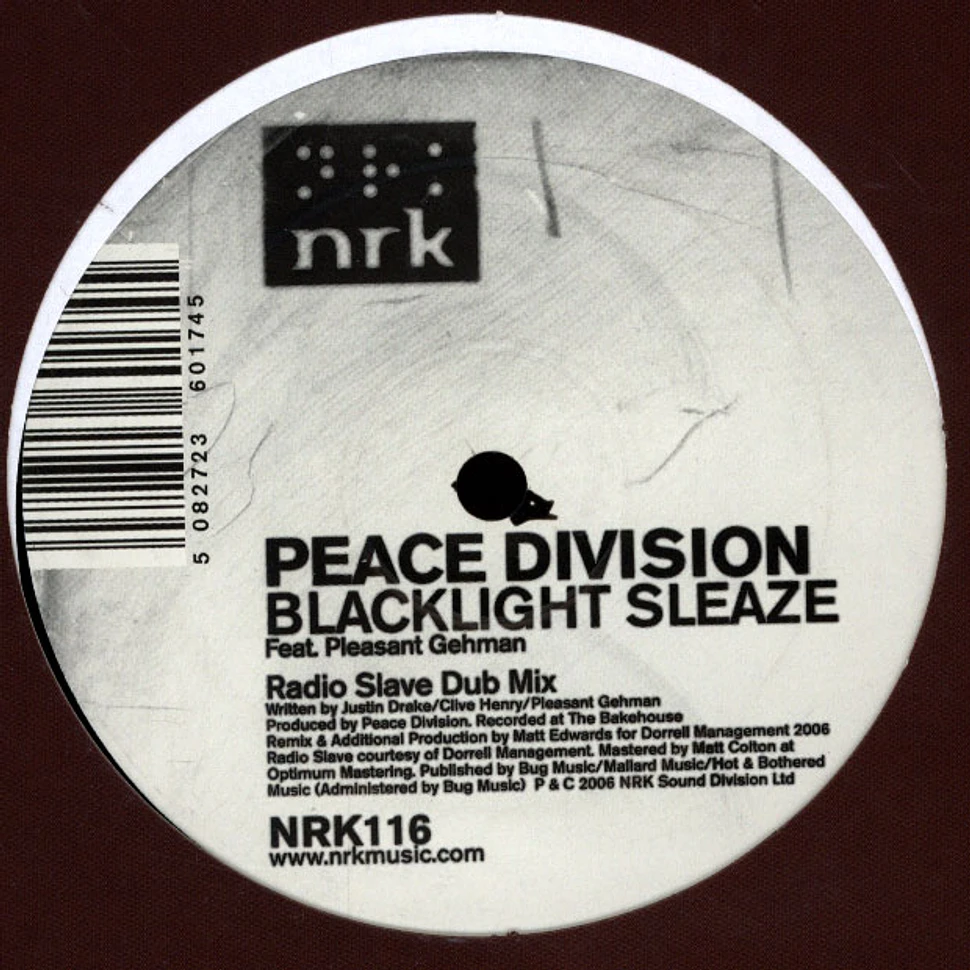 Peace Division Feat. Pleasant Gehman - Blacklight Sleaze (Radio Slave Mixes)