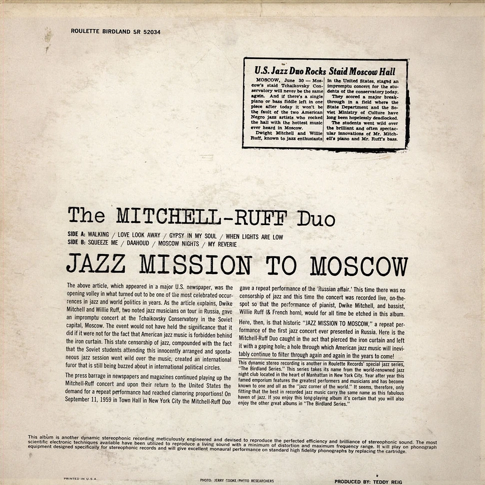 The Mitchell-Ruff Duo - Jazz Mission To Moscow