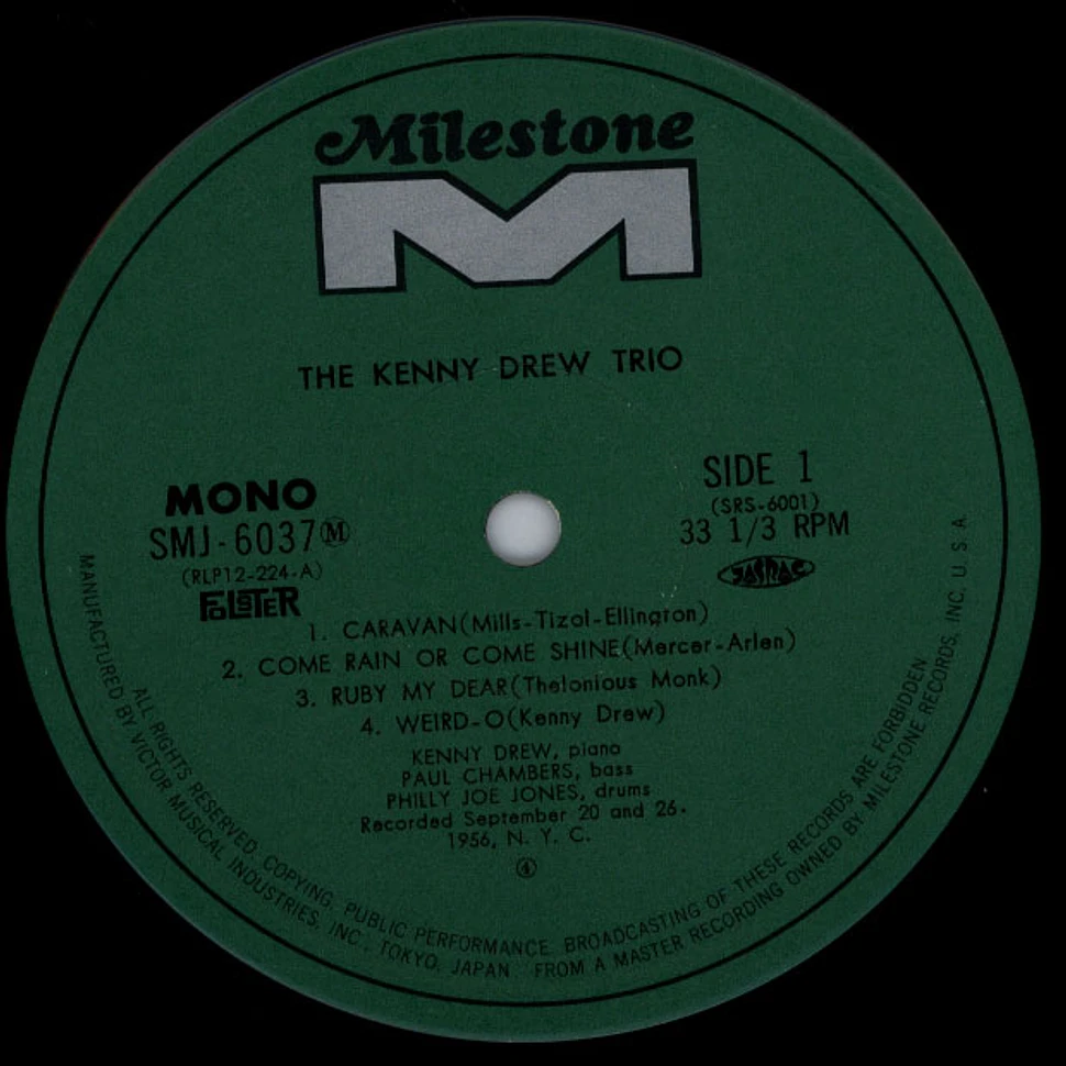 The Kenny Drew Trio With Paul Chambers , "Philly" Joe Jones - Kenny Drew Trio