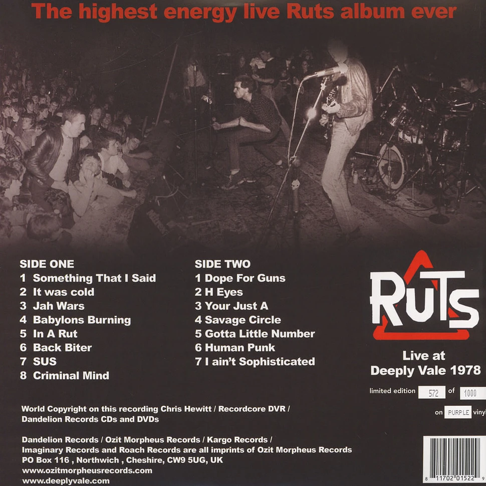 The Ruts - The Highest Energy Ruts Live